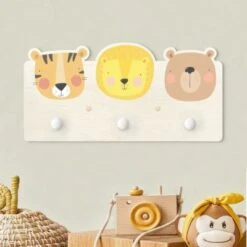 Bilderwelten Kindergarderobe Holz Süßer Zoo - Tiger Löwe Und Bär 10 Bilderwelten Kindergarderobe Holz Süßer Zoo - Tiger Löwe Und Bär -Mytoys Home Store 25417069 03