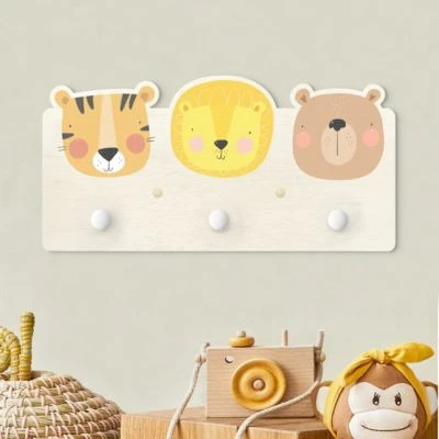 Bilderwelten Kindergarderobe Holz Süßer Zoo - Tiger Löwe Und Bär 5 Bilderwelten Kindergarderobe Holz Süßer Zoo - Tiger Löwe Und Bär – Bild 3