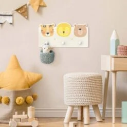 Bilderwelten Kindergarderobe Holz Süßer Zoo - Tiger Löwe Und Bär 11 Bilderwelten Kindergarderobe Holz Süßer Zoo - Tiger Löwe Und Bär -Mytoys Home Store 25417069 04