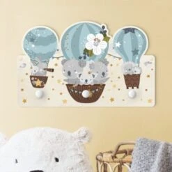 Bilderwelten Kindergarderobe Holz Tiere In Ballons Wolken Sterne Blau -Mytoys Home Store 25417879 03
