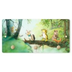 Bilderwelten Kindergarderobe Holz Kleiner Tiger - Baumbrücke