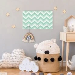 Bilderwelten Kindergarderobe Holz ZickZack Muster Grün -Mytoys Home Store 25418536 05