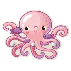 Bilderwelten Kindergarderobe Holz Unterwasserwelt - Krake Violett Rosa