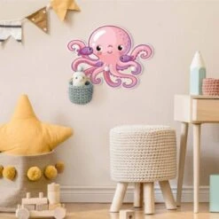 Bilderwelten Kindergarderobe Holz Unterwasserwelt - Krake Violett Rosa -Mytoys Home Store 25418822 05