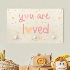 Bilderwelten Kindergarderobe Holz You Are Loved Herz Rosa -Mytoys Home Store 25418855 03