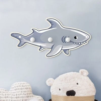Bilderwelten Kindergarderobe Holz Unterwasserwelt - Hai 5 Bilderwelten Kindergarderobe Holz Unterwasserwelt - Hai – Bild 3
