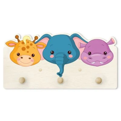 Bilderwelten Kindergarderobe Holz Wilde Tierbabys 3 Bilderwelten Kindergarderobe Holz Wilde Tierbabys