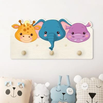 Bilderwelten Kindergarderobe Holz Wilde Tierbabys 4 Bilderwelten Kindergarderobe Holz Wilde Tierbabys – Bild 2