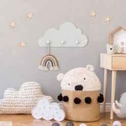 Bilderwelten Kindergarderobe Holz Kleines Graues Wölkchen -Mytoys Home Store 25418964 05