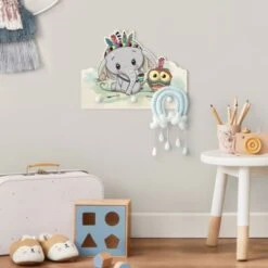 Bilderwelten Kindergarderobe Holz Indianer Elefant Mit Eule -Mytoys Home Store 25419198 04