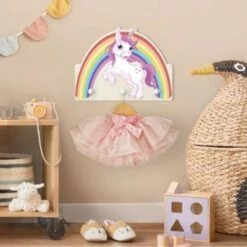 Bilderwelten Kindergarderobe Holz Einhorn Regenbogen -Mytoys Home Store 25419300 05
