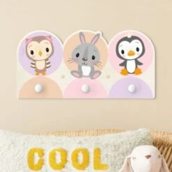 Bilderwelten Kindergarderobe Holz Eule Hase Pinguin -Mytoys Home Store 25419535 03