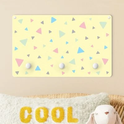 Bilderwelten Kindergarderobe Holz Bunte Gezeichnete Pastelldreiecke Auf Gelb 5 Bilderwelten Kindergarderobe Holz Bunte Gezeichnete Pastelldreiecke Auf Gelb – Bild 3