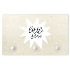 Bilderwelten Kindergarderobe Holz Spruch Little Star Mit Stern Weiß