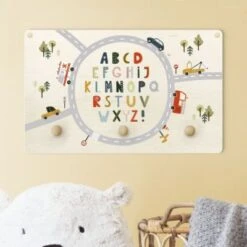 Bilderwelten Kindergarderobe Holz Buntes Alphabet Im Kreisverkehr -Mytoys Home Store 25420753 03