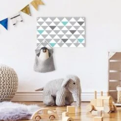 Bilderwelten Kindergarderobe Holz Dreiecke Grau Weiß Türkis -Mytoys Home Store 25420861 04