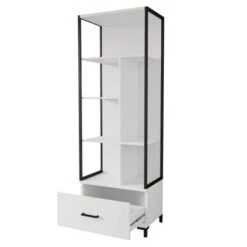 LOMADO® Büro Set Sekretär Regal JADE-83 In Weiß, B/H/T: Ca. 195/200/55 Cm -Mytoys Home Store 25561200 04