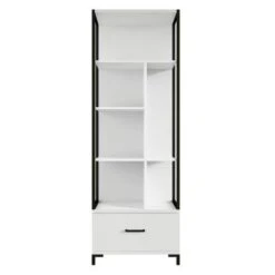 LOMADO® Büro Set Sekretär Regal JADE-83 In Weiß, B/H/T: Ca. 195/200/55 Cm -Mytoys Home Store 25561200 05