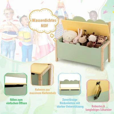 COSTWAY® Sitzbank Spielzeugtruhe Mit Deckel 8 COSTWAY® Sitzbank Spielzeugtruhe Mit Deckel – Bild 6