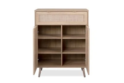 Finori Kommode "Mila" Sonoma Eiche / Rafia Geflecht 6x Fächer 4 Finori Kommode "Mila" Sonoma Eiche / Rafia Geflecht 6x Fächer – Bild 2