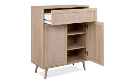 Finori Kommode "Mila" Sonoma Eiche / Rafia Geflecht 6x Fächer 6 Finori Kommode "Mila" Sonoma Eiche / Rafia Geflecht 6x Fächer – Bild 4