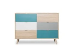 Finori Kommode "Emilia" Sonoma Eiche / Tricolor 6x Schubkästen