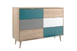 Finori Kommode "Emilia" Sonoma Eiche / Tricolor 6x Schubkästen -Mytoys Home Store 25871938 03