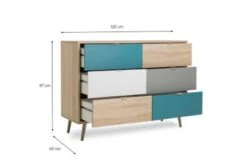 Finori Kommode "Emilia" Sonoma Eiche / Tricolor 6x Schubkästen -Mytoys Home Store 25871938 04