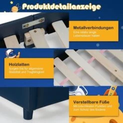COSTWAY® Kinderbett Mit 6 Beinen 140 X 70cm Planeten-Muster -Mytoys Home Store 25906617 05