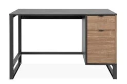 Finori Schreibtisch "Santos", Anthrazit / Bambus