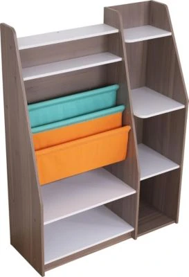 KidKraft Pocket Storage Bookshelf - Gray Ash 3 KidKraft Pocket Storage Bookshelf - Gray Ash