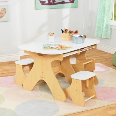 KidKraft Arches Ausziehbare Holztisch- Und Bank-Set 5 KidKraft Arches Ausziehbare Holztisch- Und Bank-Set – Bild 3