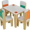 KidKraft Pocket Storage Table And 4 Chair Set - Natural 2 KidKraft Pocket Storage Table And 4 Chair Set - Natural -Mytoys Home Store 26000948 01
