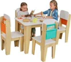 KidKraft Pocket Storage Table And 4 Chair Set - Natural -Mytoys Home Store 26000948 02