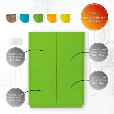 Aileenstore Highboard Eyecatcher Kommode Mit Push-To-Open-System 4 Aileenstore Highboard Eyecatcher Kommode Mit Push-To-Open-System – Bild 2