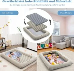 COSTWAY® 2 In 1 Reisebett & Bällebad Abnehmbar Mit Elektrischer Pumpe -Mytoys Home Store 26283647 03