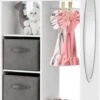 COSTWAY® Kleiderschrank Kinder Mit Spiegel & 2 Stoffbox