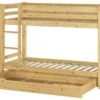 Erst-Holz® Etagenbett 90x200 Kiefer Massiv + Rollrost + Bettkasten