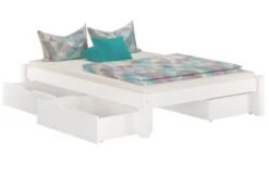 Erst-Holz® Weißer Bettrahmen 140x200 Kiefer Echtholz Ohne Kopfteil -Mytoys Home Store 26390405 05