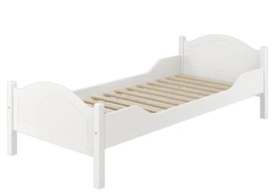 Erst-Holz® Weißes Einzelbett Kiefer 100x200 Mit Federleisten Und Matratze 4 Erst-Holz® Weißes Einzelbett Kiefer 100x200 Mit Federleisten Und Matratze – Bild 2