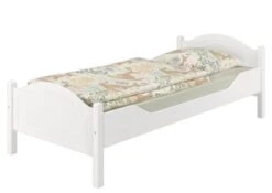 Erst-Holz® Weißes Einzelbett Kiefer 100x200 Mit Federleisten Und Matratze 11 Erst-Holz® Weißes Einzelbett Kiefer 100x200 Mit Federleisten Und Matratze -Mytoys Home Store 26390501 04