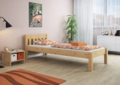 Erst-Holz® Kurzes Einzelbett 90x190 Kiefer Massiv Mit Rost 10 Erst-Holz® Kurzes Einzelbett 90x190 Kiefer Massiv Mit Rost -Mytoys Home Store 26390549 03