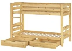 Erst-Holz® Etagenbett 90x200 Kiefer Massiv Mit Rollrost Und Bettkasten