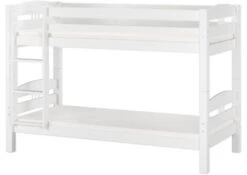 Erst-Holz® Etagenbett 90x200 Kiefer Weiß Mit Rollrost Und Matratze