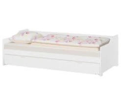 Erst-Holz® Set: Sofabett Weiß Aus Kiefer, Rost, Matratze 90x200