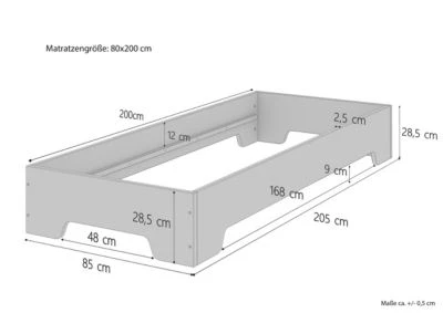 Erst-Holz® Kinderbett 80x200 Kiefer Massiv Ohne Zubehör 5 Erst-Holz® Kinderbett 80x200 Kiefer Massiv Ohne Zubehör – Bild 3