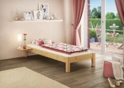 Erst-Holz® Breites Futonbett Kiefer Massiv 100x200 Mit Rost -Mytoys Home Store 26390657 02