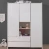 LOMADO® Kleiderschrank Weiß 3-trg. SLIGO-12 Kinderzimmer Jugendzimmer Schrank - Stellmaß B/H/T: 133/190/55cm -Mytoys Home Store 26482386 01