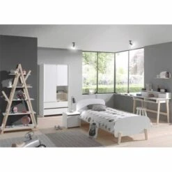 LOMADO® Jugendzimmer Kleiderschrank 2-trg. Mit 2 Schubkästen SLIGO-12, Lack Weiß B X H X T Ca. 90 X 180 X 55cm -Mytoys Home Store 26482524 04
