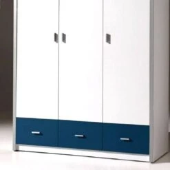LOMADO® Kleiderschrank BONNY-12, 3-trg, 147cm, Weiß-Blau 8 LOMADO® Kleiderschrank BONNY-12, 3-trg, 147cm, Weiß-Blau -Mytoys Home Store 26482576 03